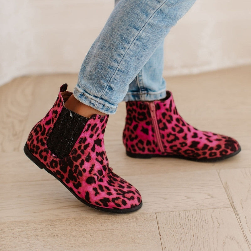 Miss Mollie Boot in Pink Leopard - Kids