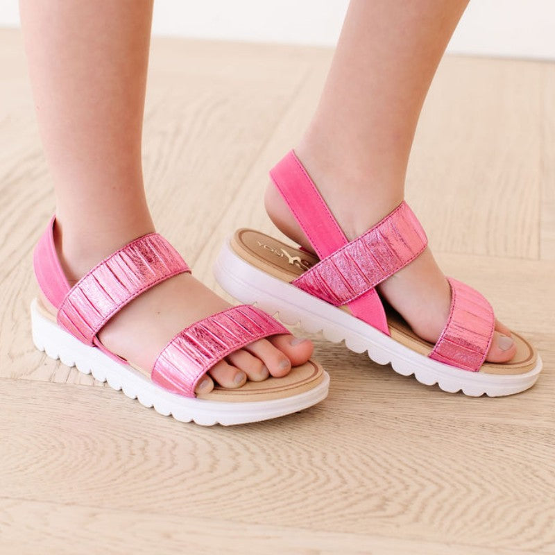 Miss Olivia Slingback Sandal in Pink Metallic - Kids