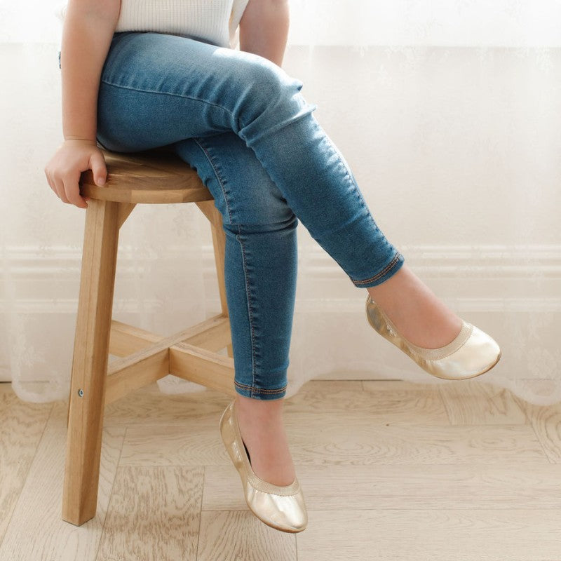 Miss Samara Ballet Flat in Gold - Kids - Yosi Samra  - Kids' Flats