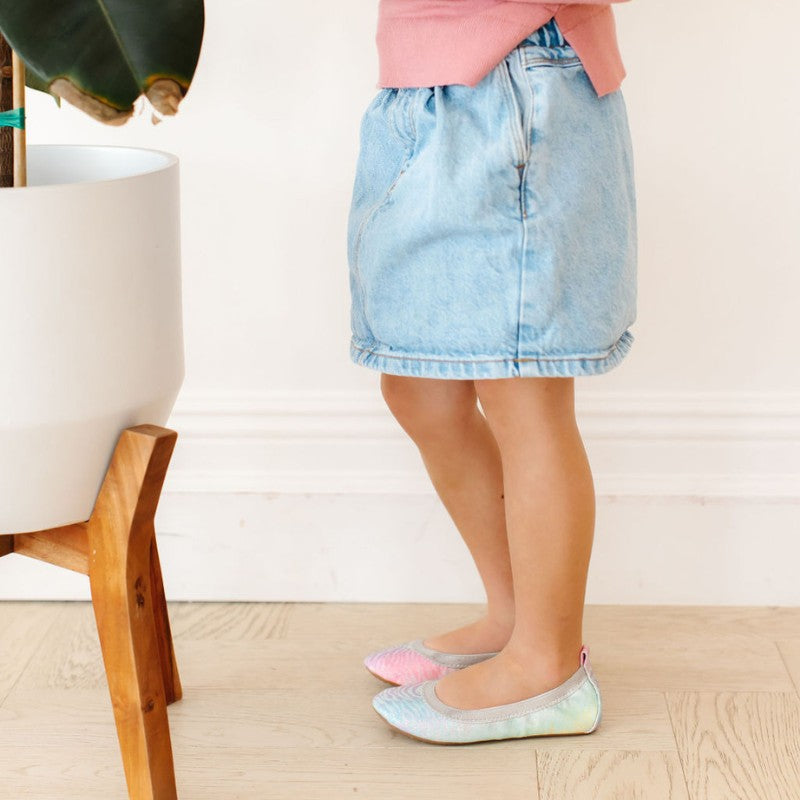 Miss Samara Ballet Flat in Zebra Rainbow Glitter - Kids