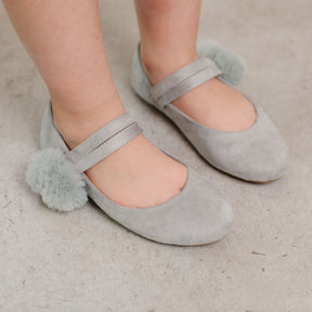 Miss Sandie Mary Jane Ballet Flat in Stone Grey - Kids