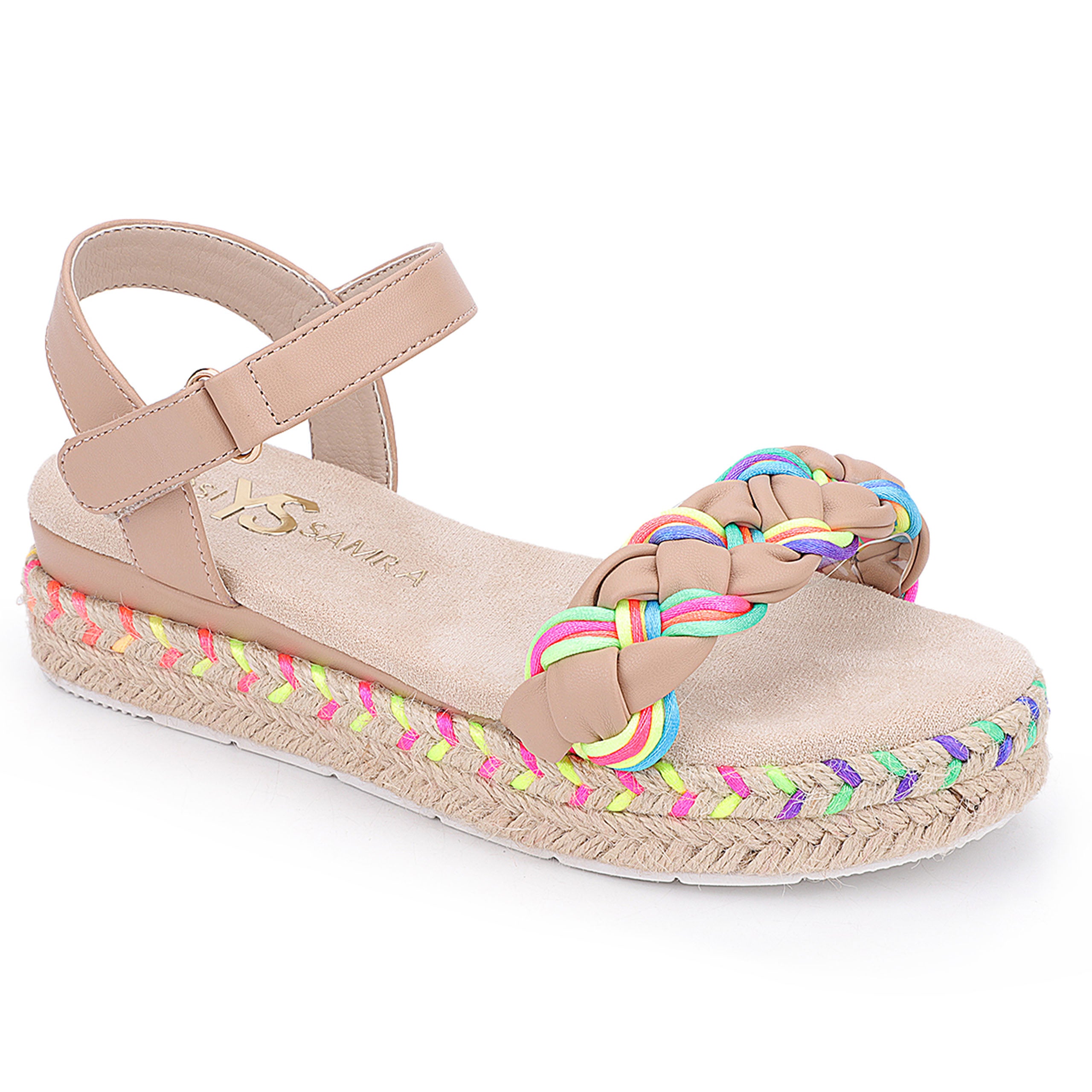Miss April Wedge Sandal in Sand - Kids - Yosi Samra  - Kids' Sandals