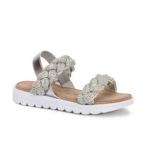 Miss Bradie Glam Sandal in Silver - Kids