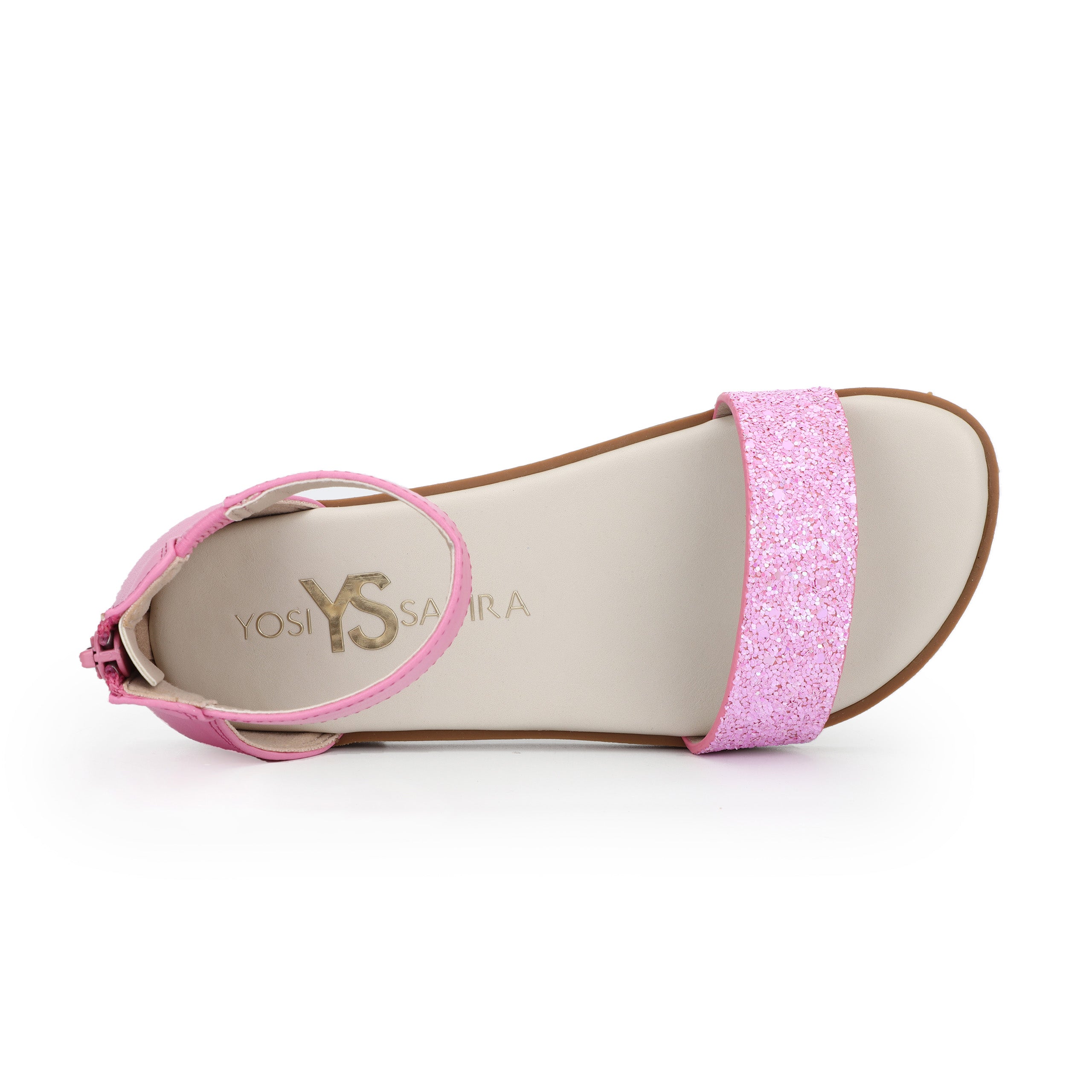 Miss Cambelle Glitter Sandal in Pink - Kids - Yosi Samra  - Kids' Sandals