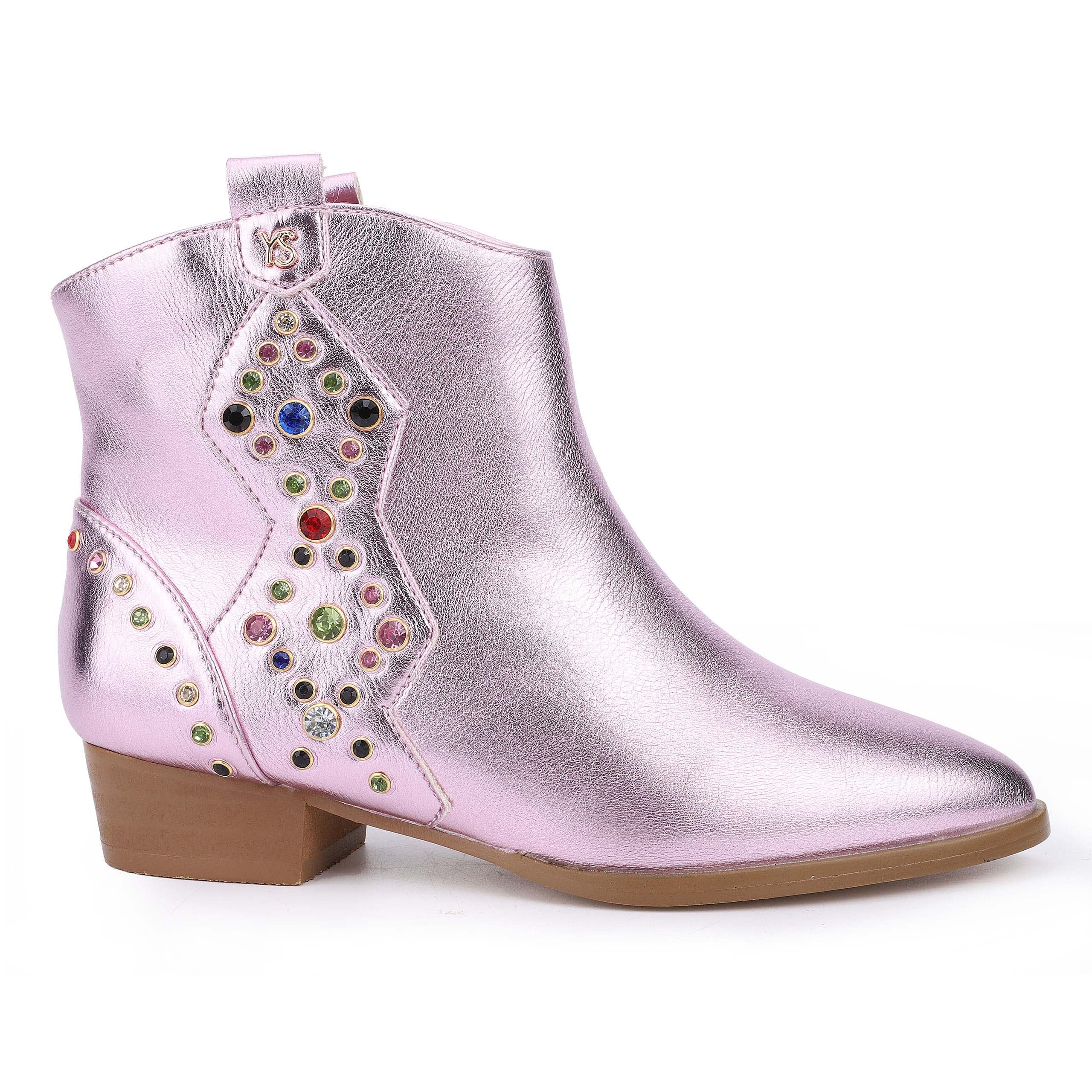 Miss Dallas Gem Western Boot in Pink - Kids - Yosi Samra  - Kids' Boots