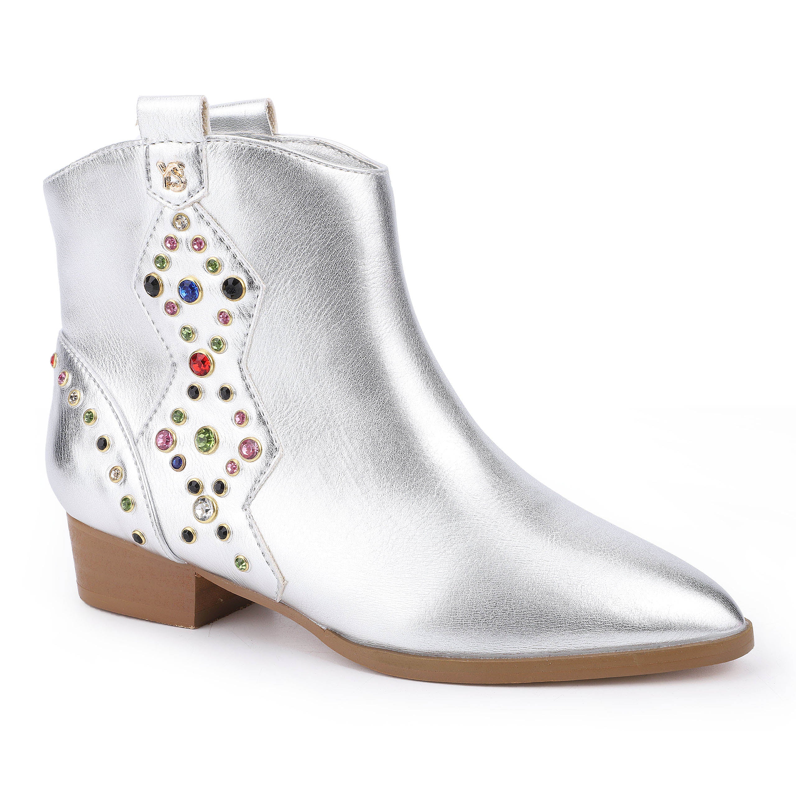 Miss Dallas Gem Western Boot in Silver - Kids - Yosi Samra  - Kids' Boots