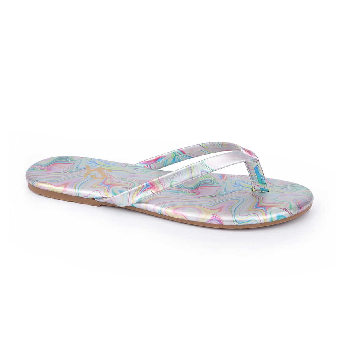 Miss Rivington Flip Flop in Silver Marble - Kids