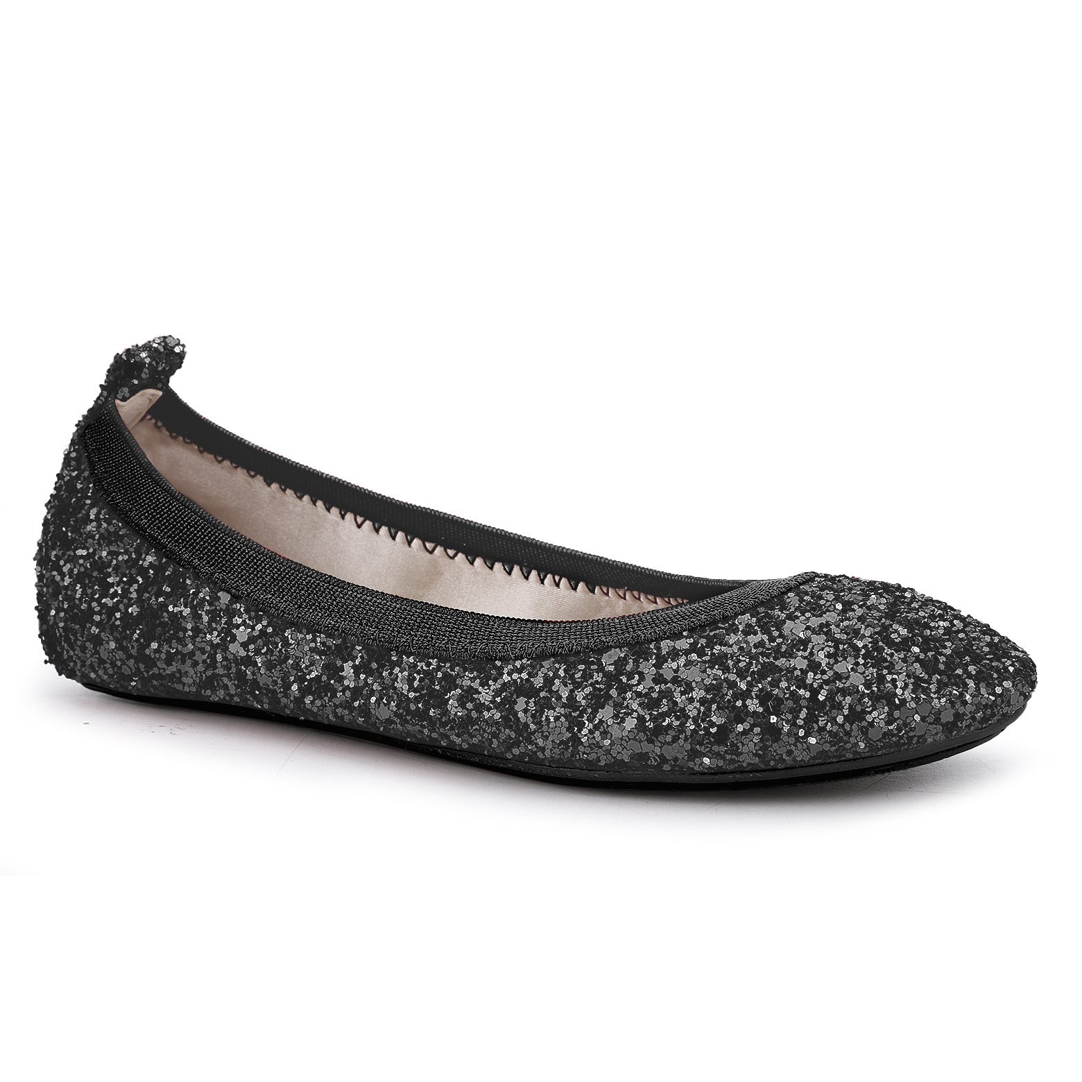 Miss Samara Ballet Flat in Black Glitter - Kids