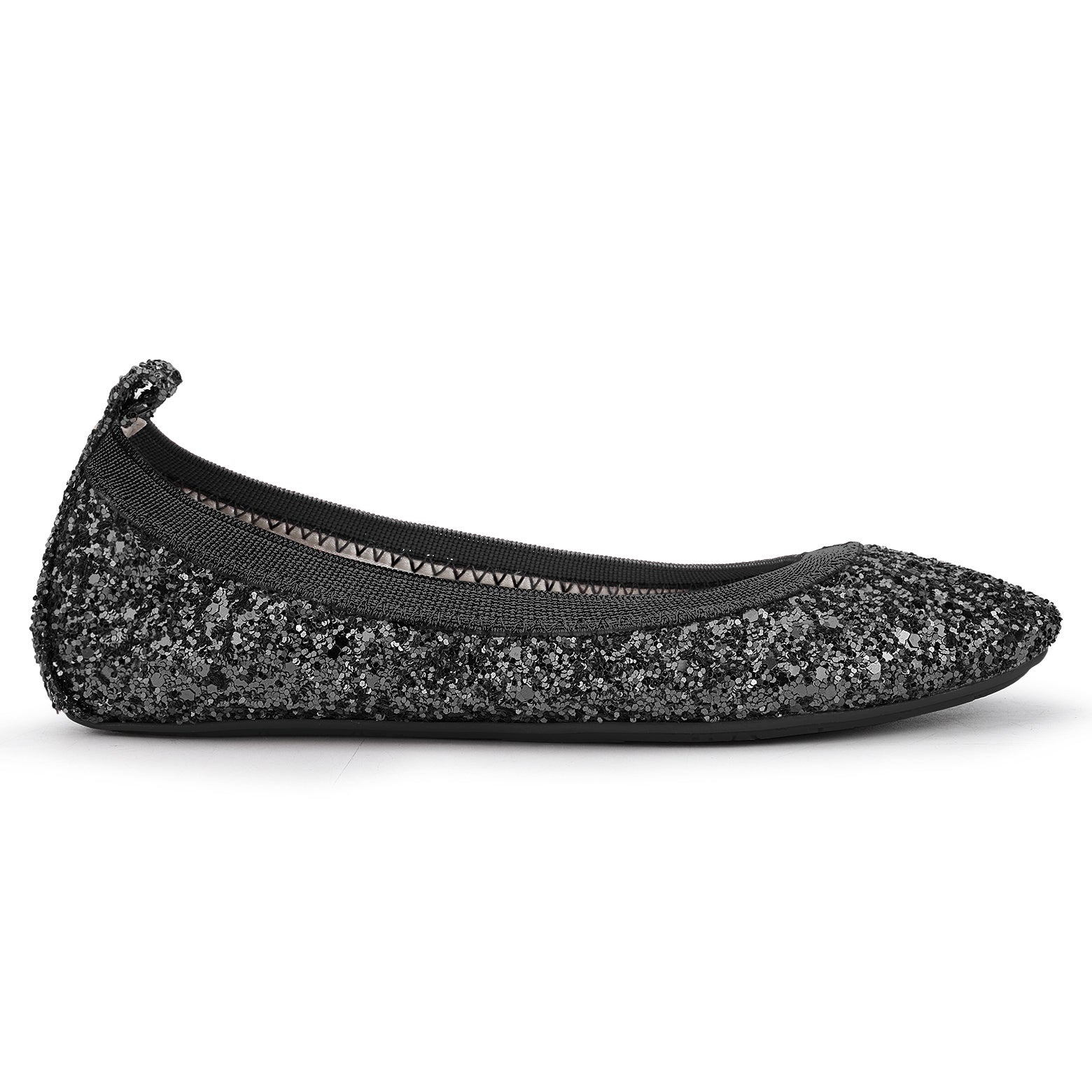 Miss Samara Ballet Flat in Black Glitter - Kids