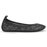 Miss Samara Ballet Flat in Black Glitter - Kids