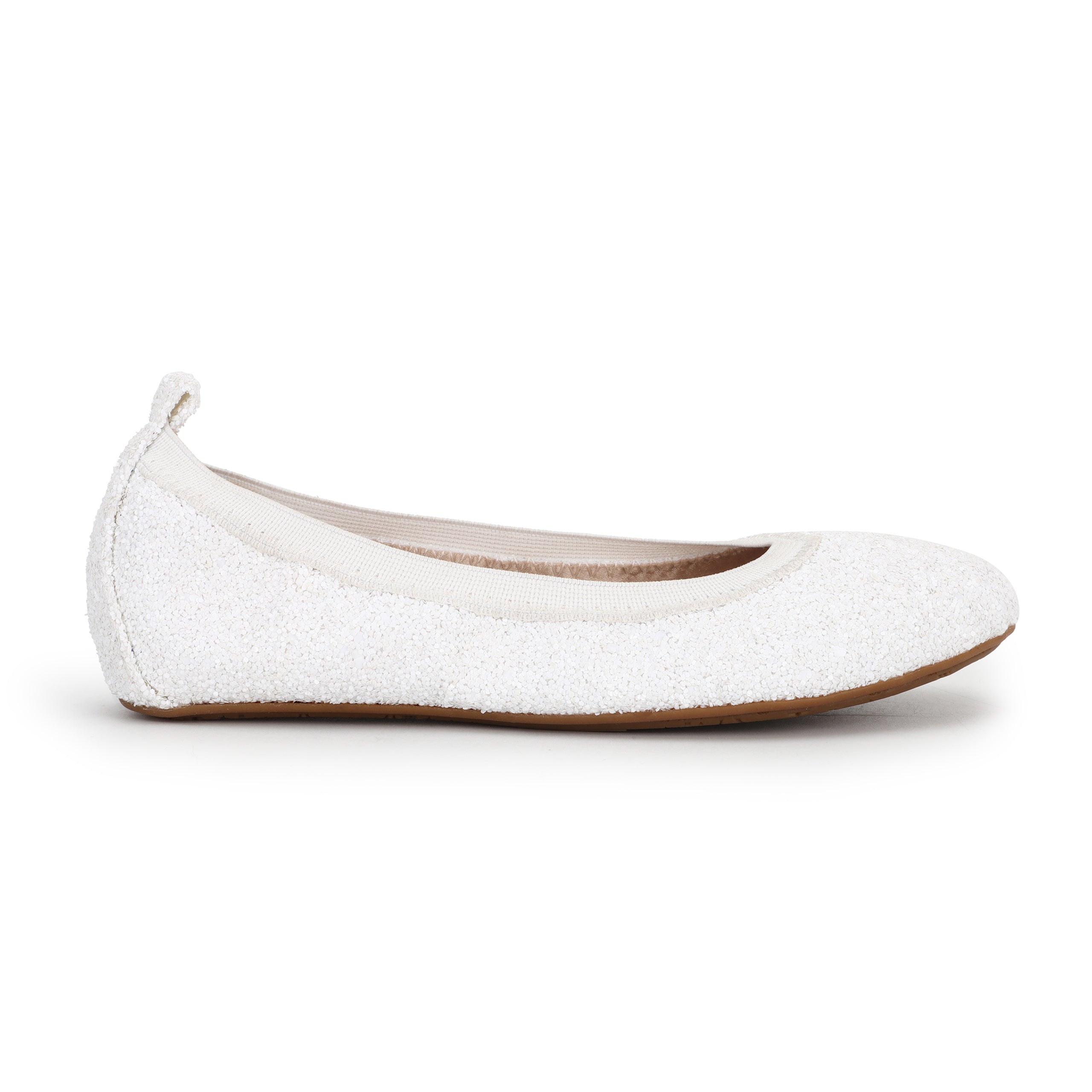 Miss Samara Ballet Flat in White Glitter - Kids - Yosi Samra  - Kids' Flats