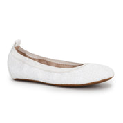 Miss Samara Ballet Flat in White Glitter - Kids - Yosi Samra  - Kids' Flats