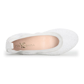 Miss Samara Ballet Flat in White Glitter - Kids