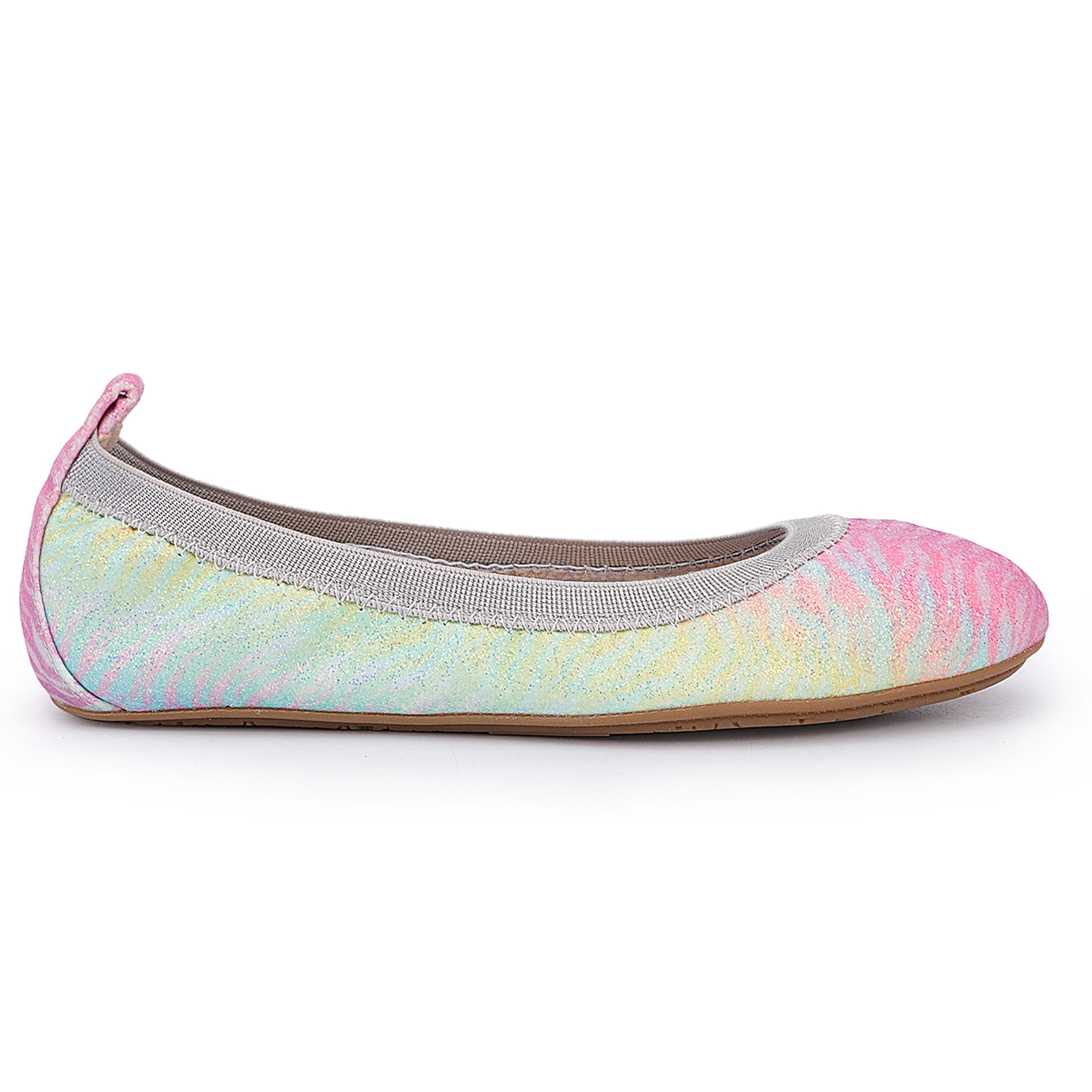 Miss Samara Ballet Flat in Zebra Rainbow Glitter - Kids