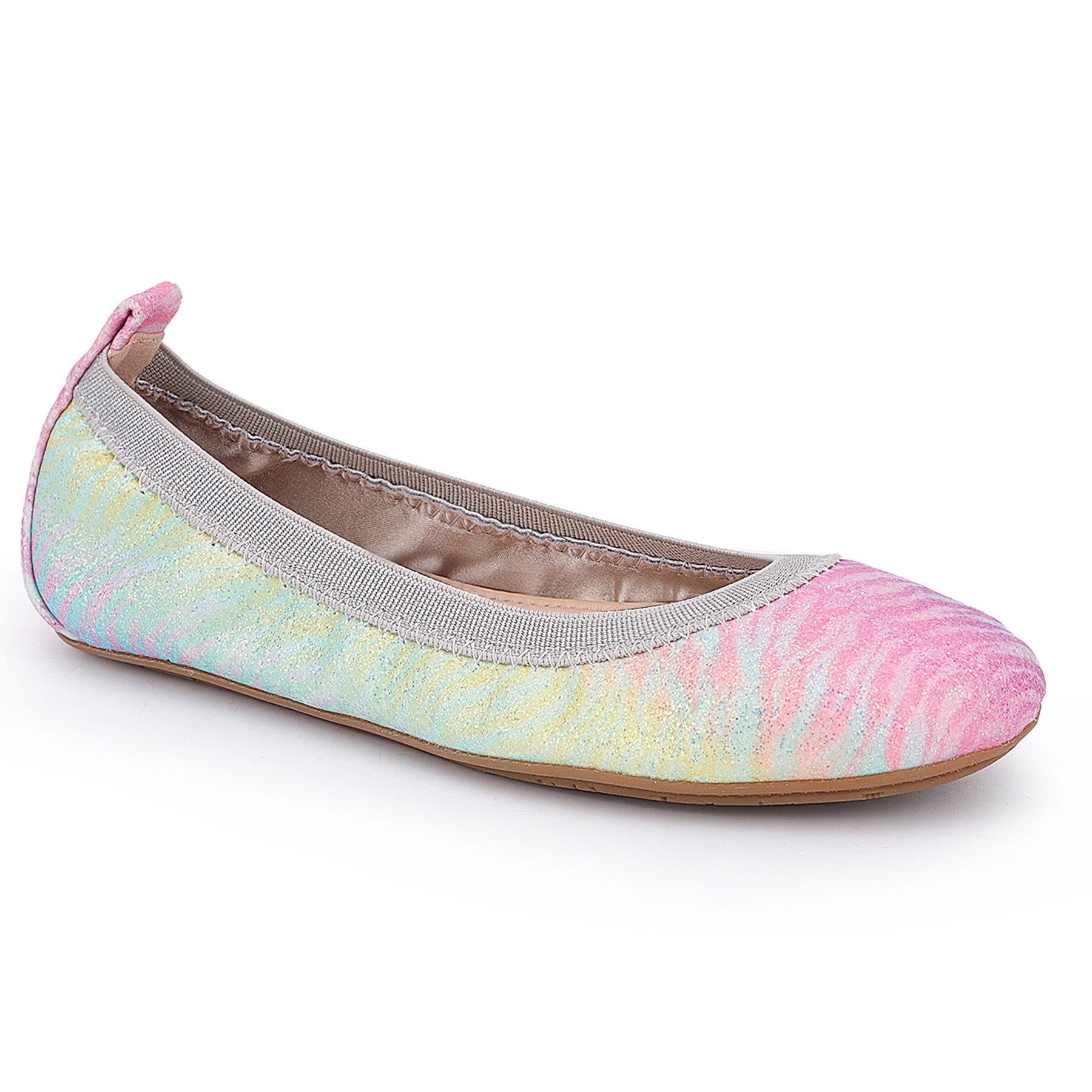Miss Samara Ballet Flat in Zebra Rainbow Glitter - Kids