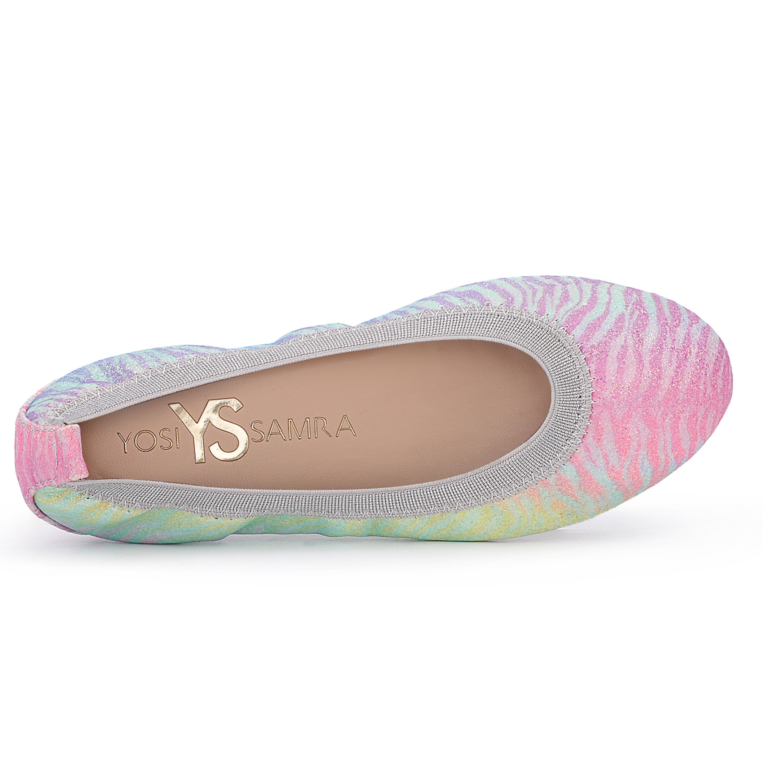 Miss Samara Ballet Flat in Zebra Rainbow Glitter - Kids
