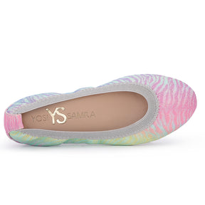Miss Samara Ballet Flat in Zebra Rainbow Glitter - Kids
