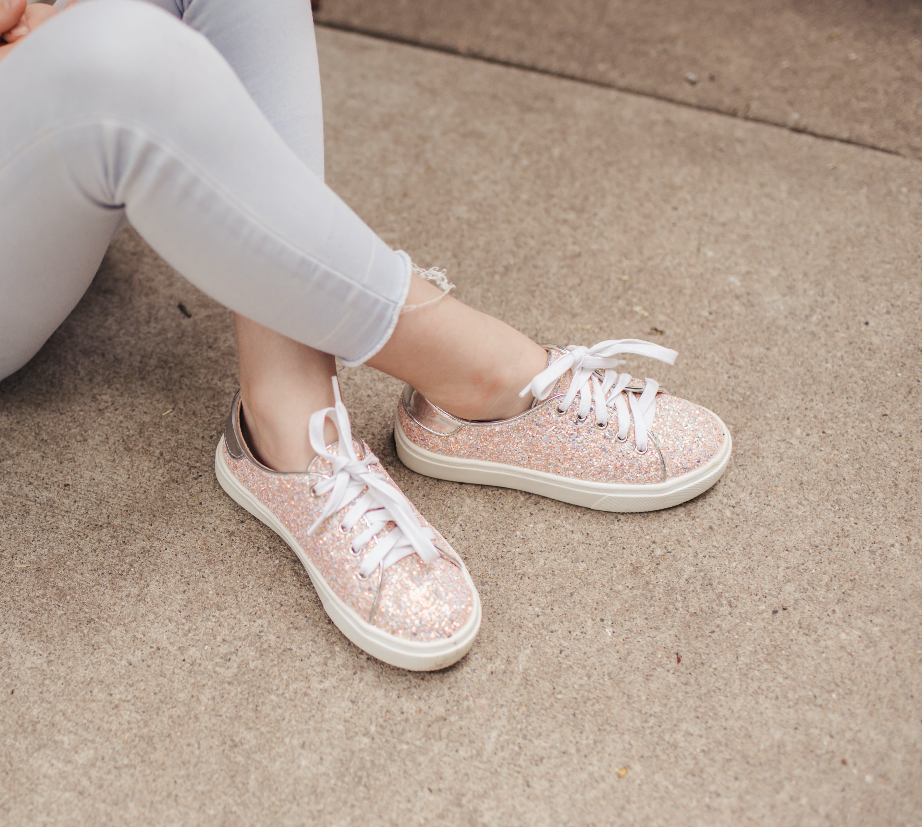 yosi samra white pink glitter sneaker kids