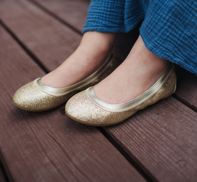 miss samara gold glitter ballet flat yosi samra