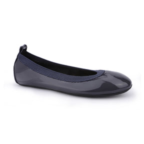 Miss Samara Ballet Flat in Navy Patent - Kids