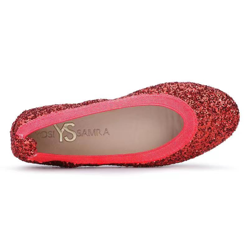 Miss Samara Ballet Flat in Ruby Red Glitter - Kids