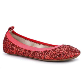 Miss Samara Ballet Flat in Ruby Red Glitter - Kids