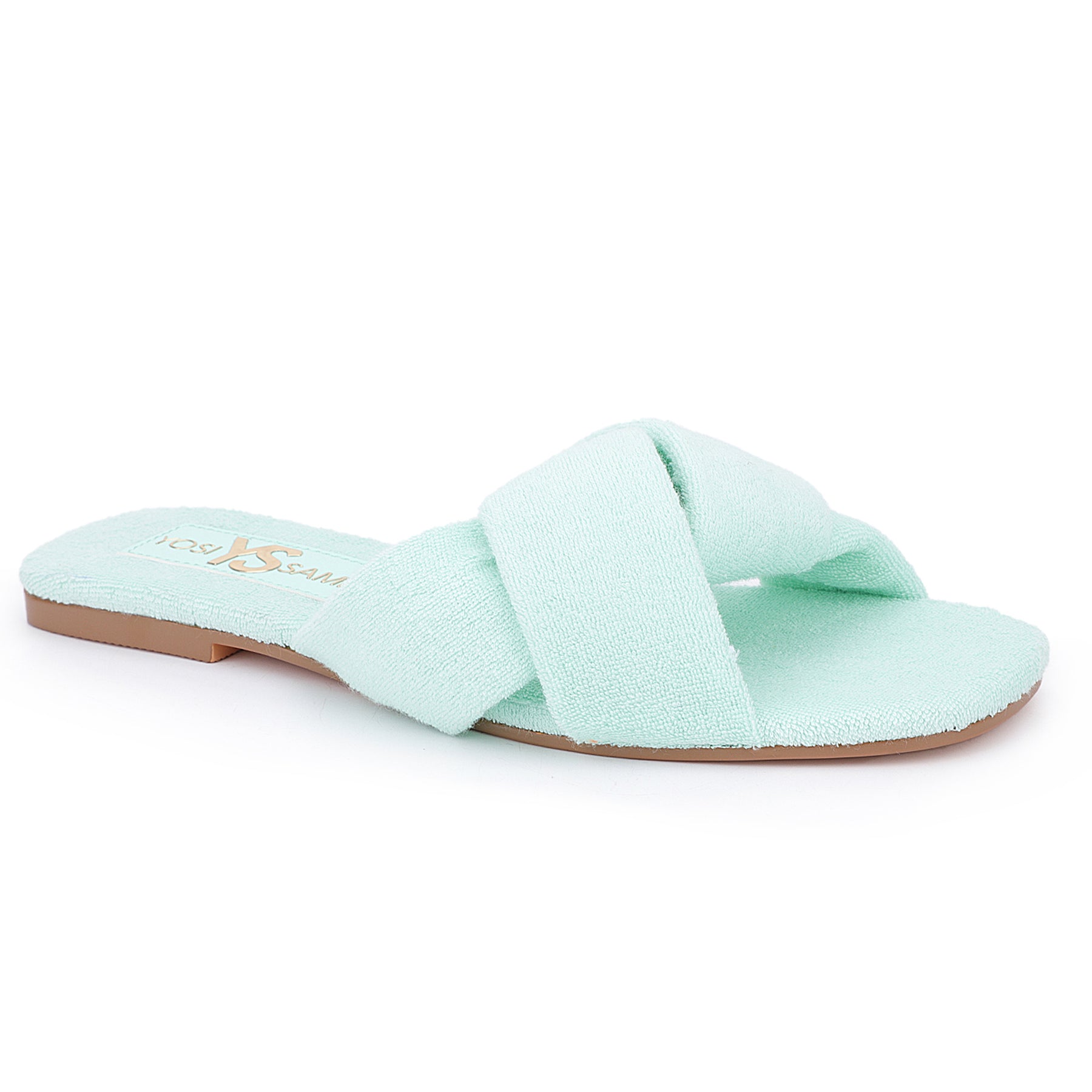 Nancy Slide in Mint Terry Cloth