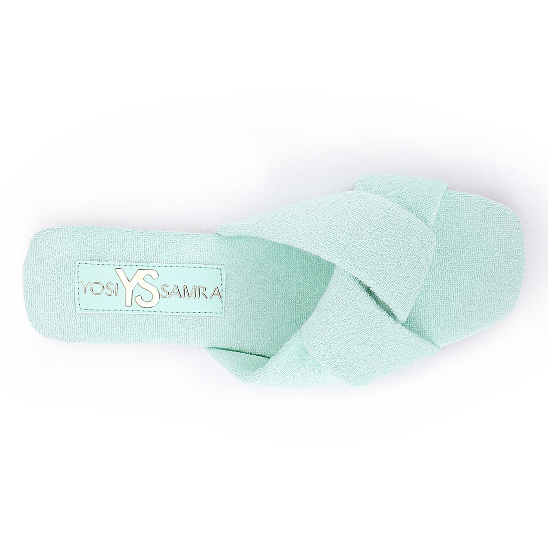 Nancy Slide in Mint Terry Cloth