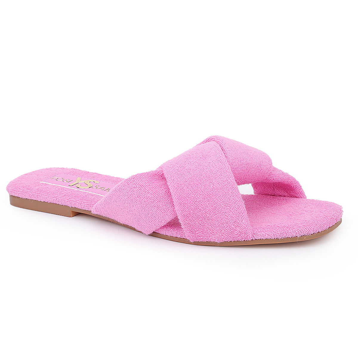 Nancy Slide in Hot Pink Terry Cloth