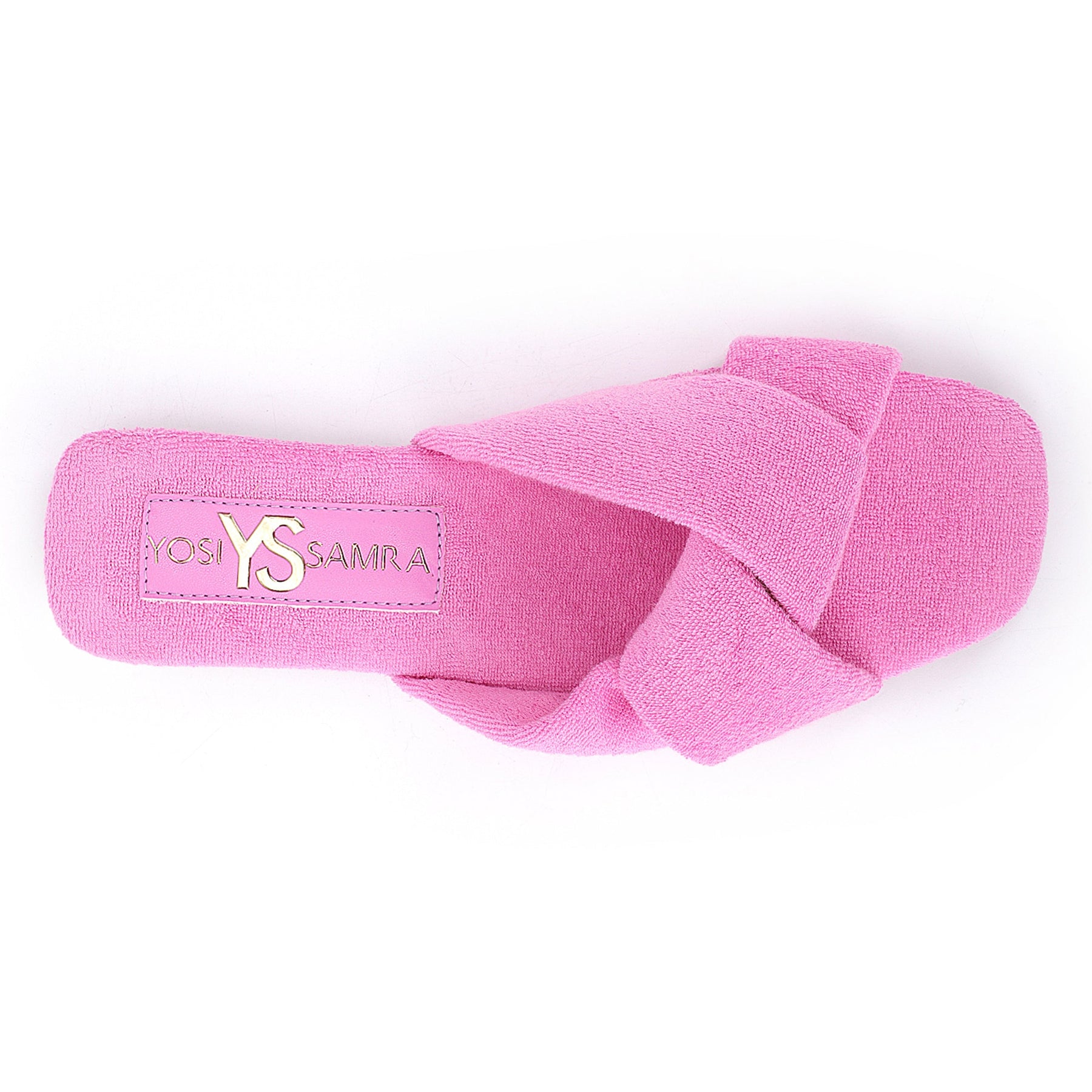 Nancy Slide in Hot Pink Terry Cloth