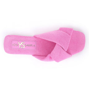 Nancy Slide in Hot Pink Terry Cloth