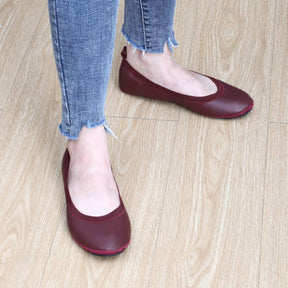 Nina Foldable Ballet Flat in Burgundy PETA-Approved Vegan Leather