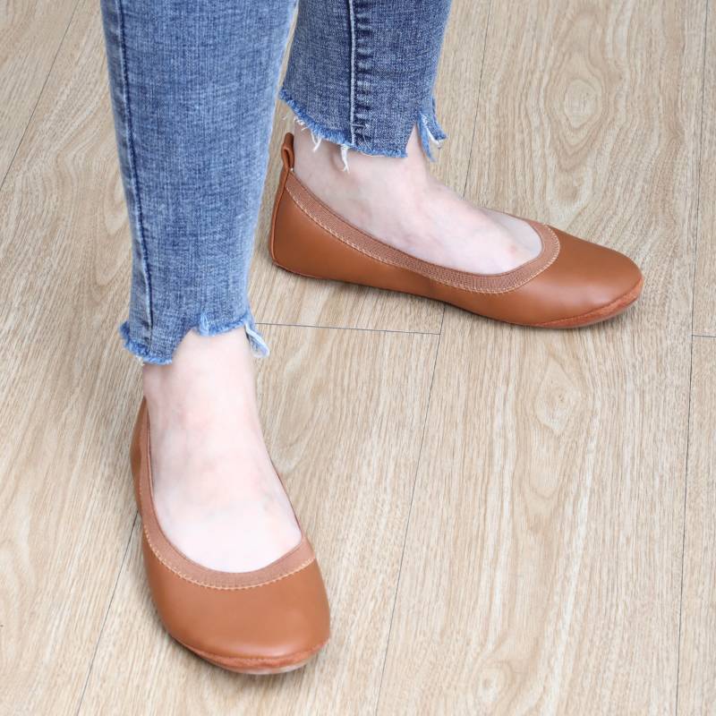 Cognac ballet flats sale