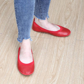 Nina Foldable Ballet Flat in Red PETA-Approved Vegan Leather