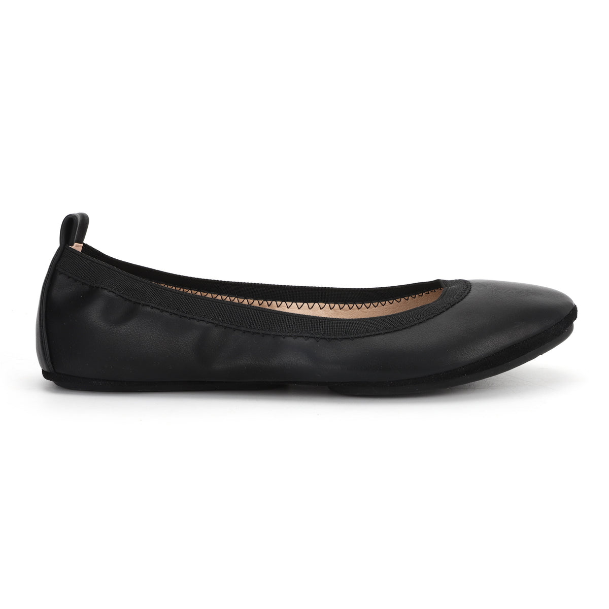 Nina Foldable Ballet Flat in Black PETA-Approved Vegan Leather