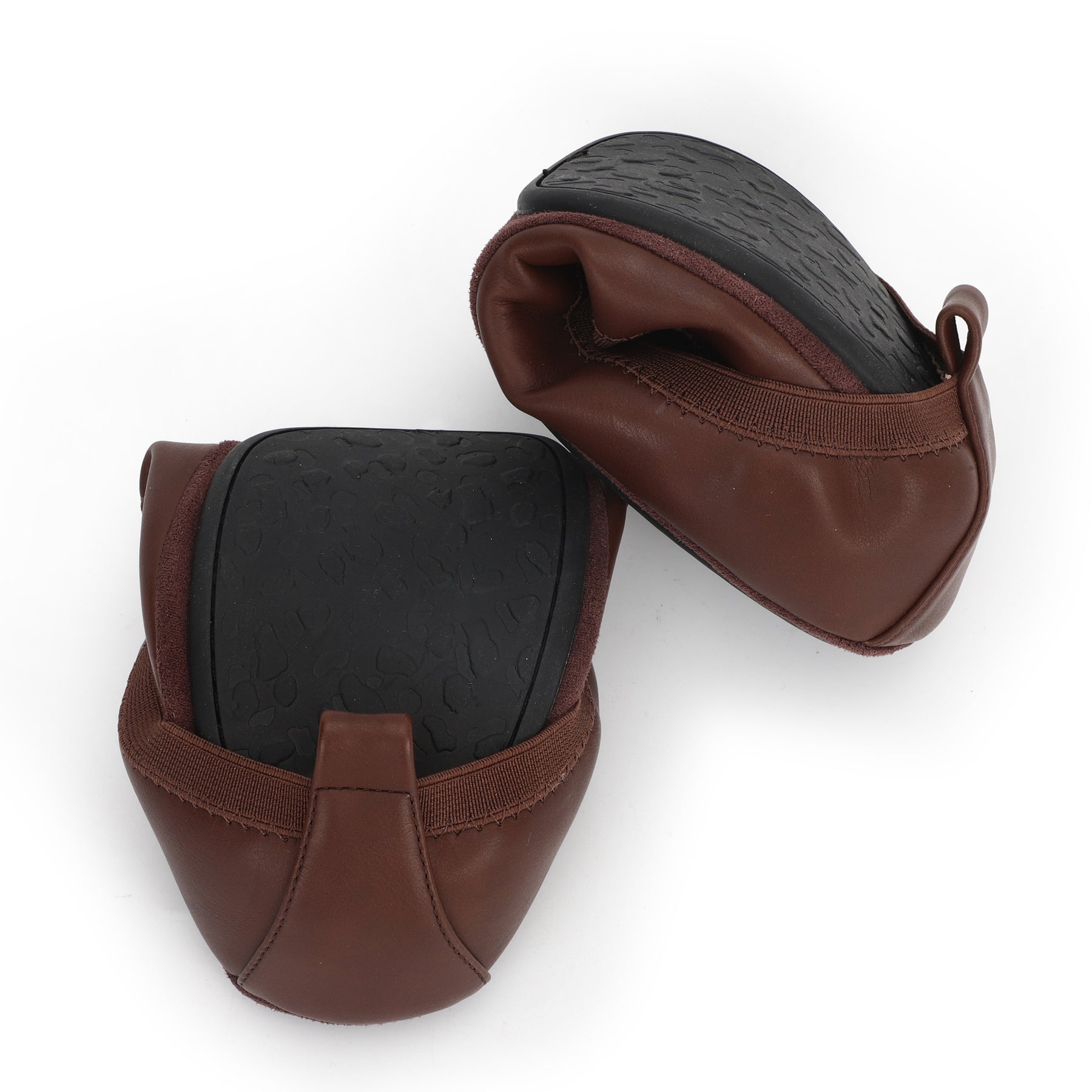 Nina Foldable Ballet Flat in Brown PETA-Approved Vegan Leather