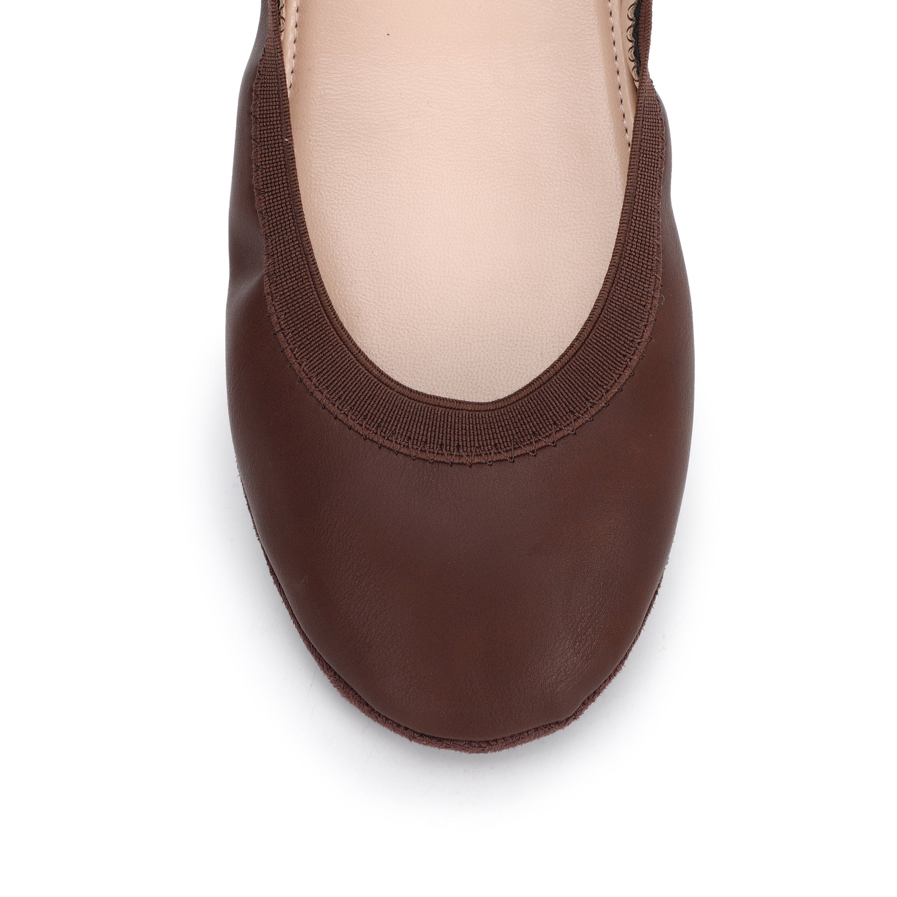 Nina Foldable Ballet Flat in Brown PETA-Approved Vegan Leather