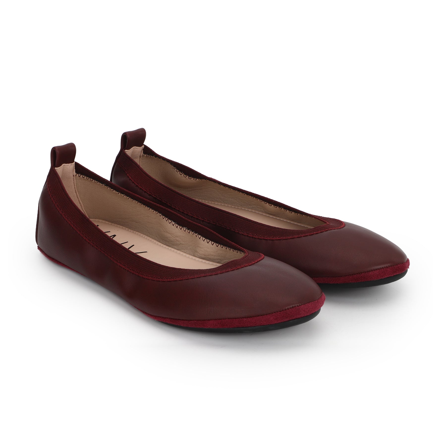 Nina Foldable Ballet Flat in Burgundy PETA-Approved Vegan Leather