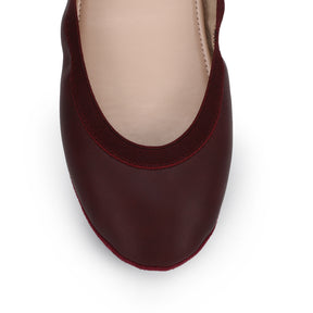 Nina Foldable Ballet Flat in Burgundy PETA-Approved Vegan Leather