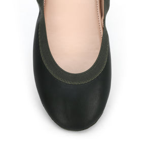 Nina Foldable Ballet Flat in Hunter Green PETA-Approved Vegan Leather