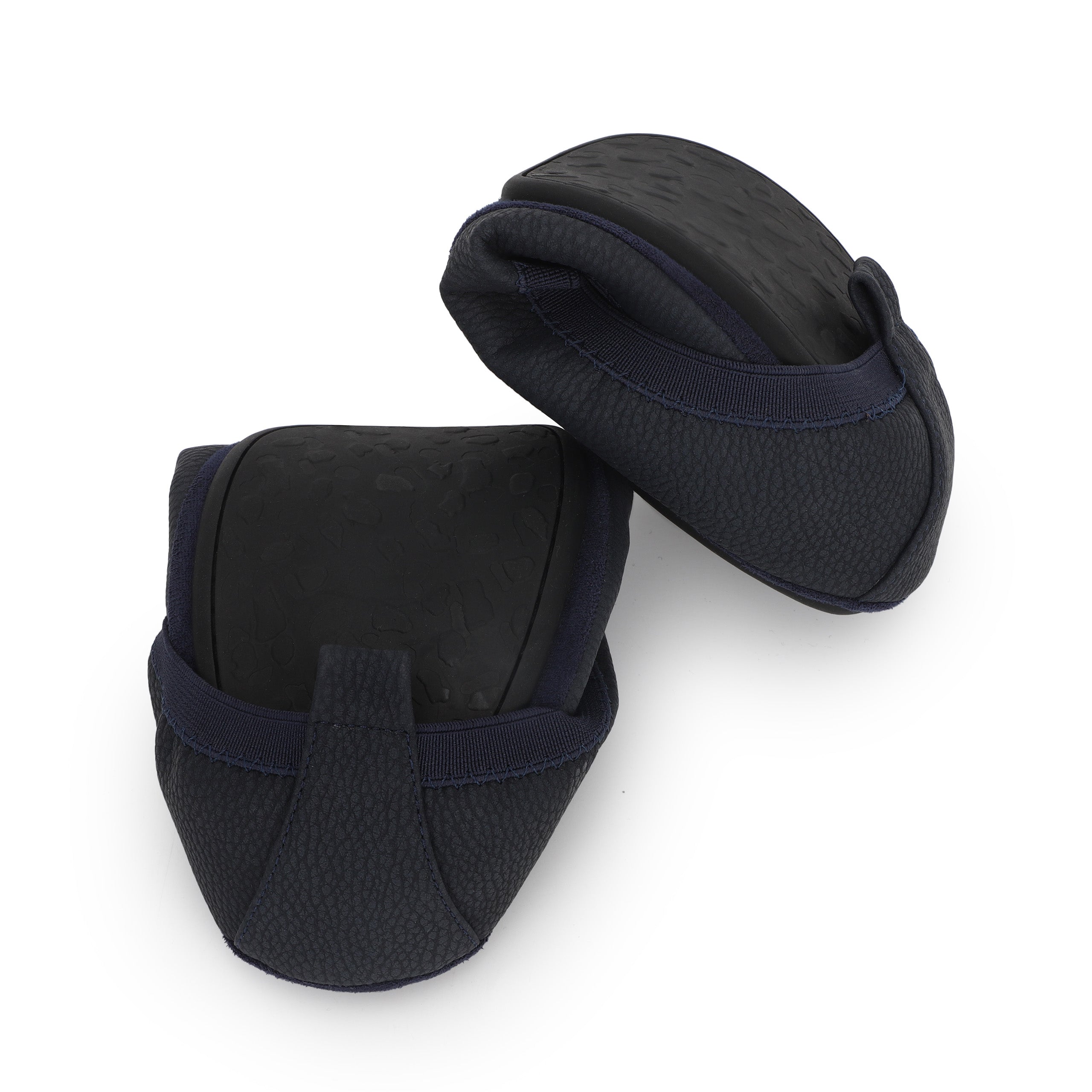 Nina Foldable Ballet Flat in Navy Vegan