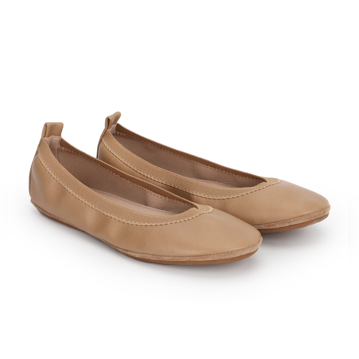 Nina Foldable Ballet Flat in Nude PETA-Approved Vegan Leather