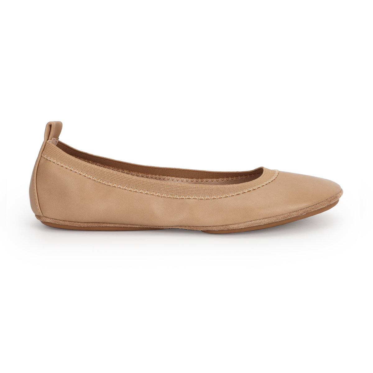 Nina Foldable Ballet Flat in Nude PETA-Approved Vegan Leather