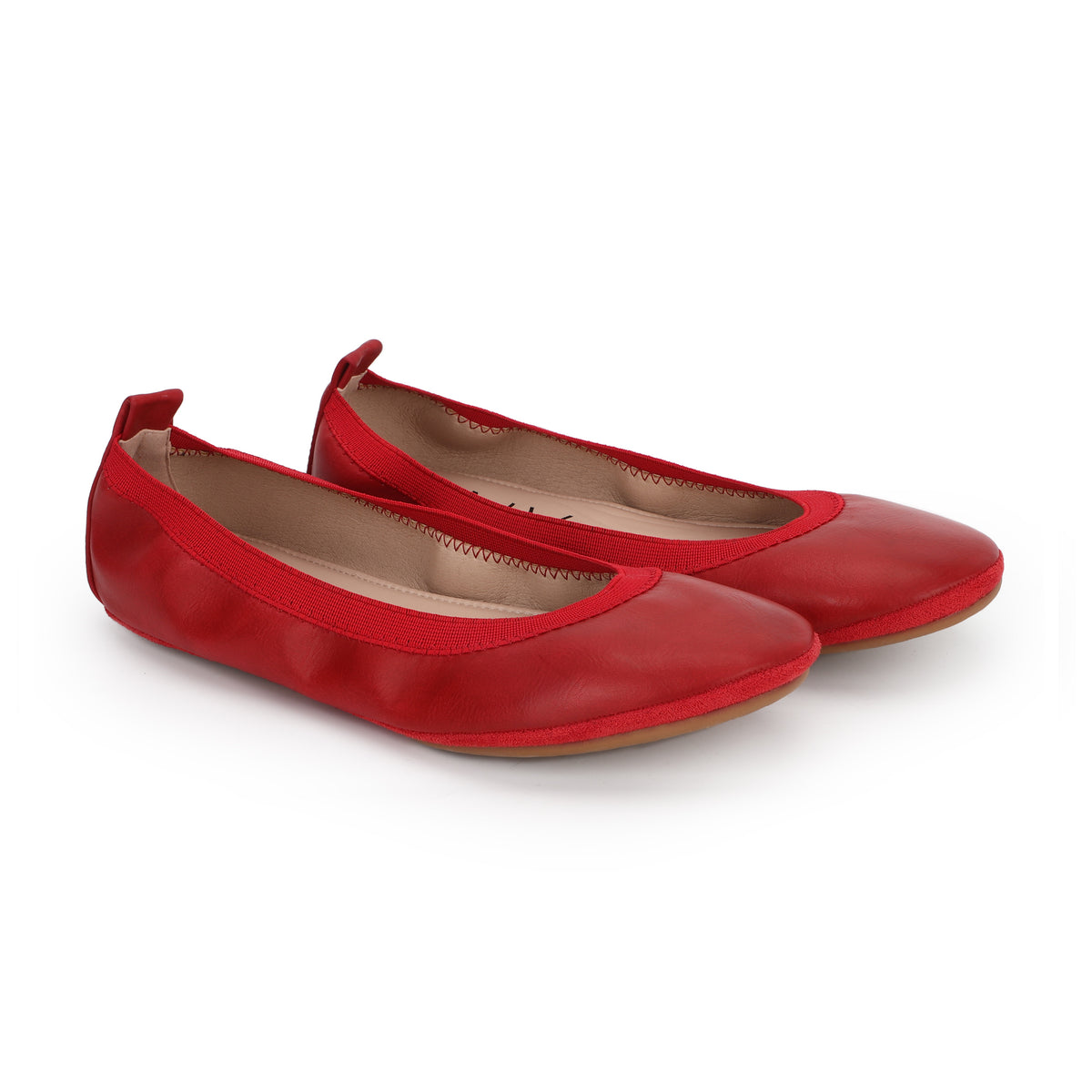 Nina Foldable Ballet Flat in Red PETA-Approved Vegan Leather