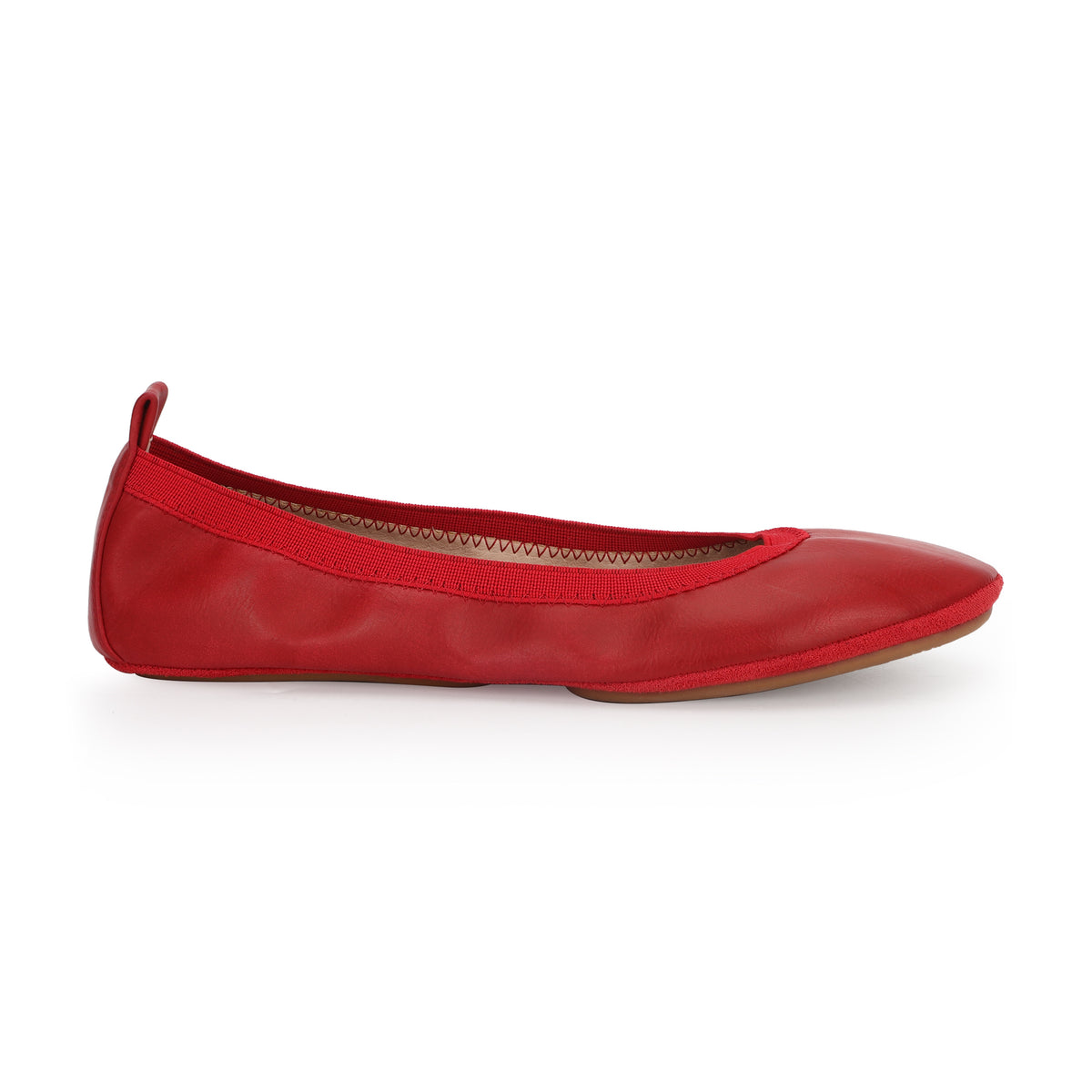 Nina Foldable Ballet Flat in Red PETA-Approved Vegan Leather