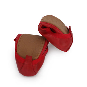 Nina Foldable Ballet Flat in Red PETA-Approved Vegan Leather