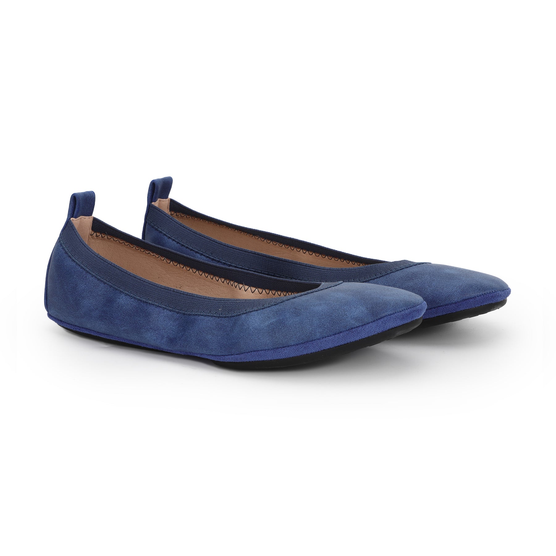 Nina Foldable Ballet Flat in Royal Blue PETA-Approved Vegan Leather