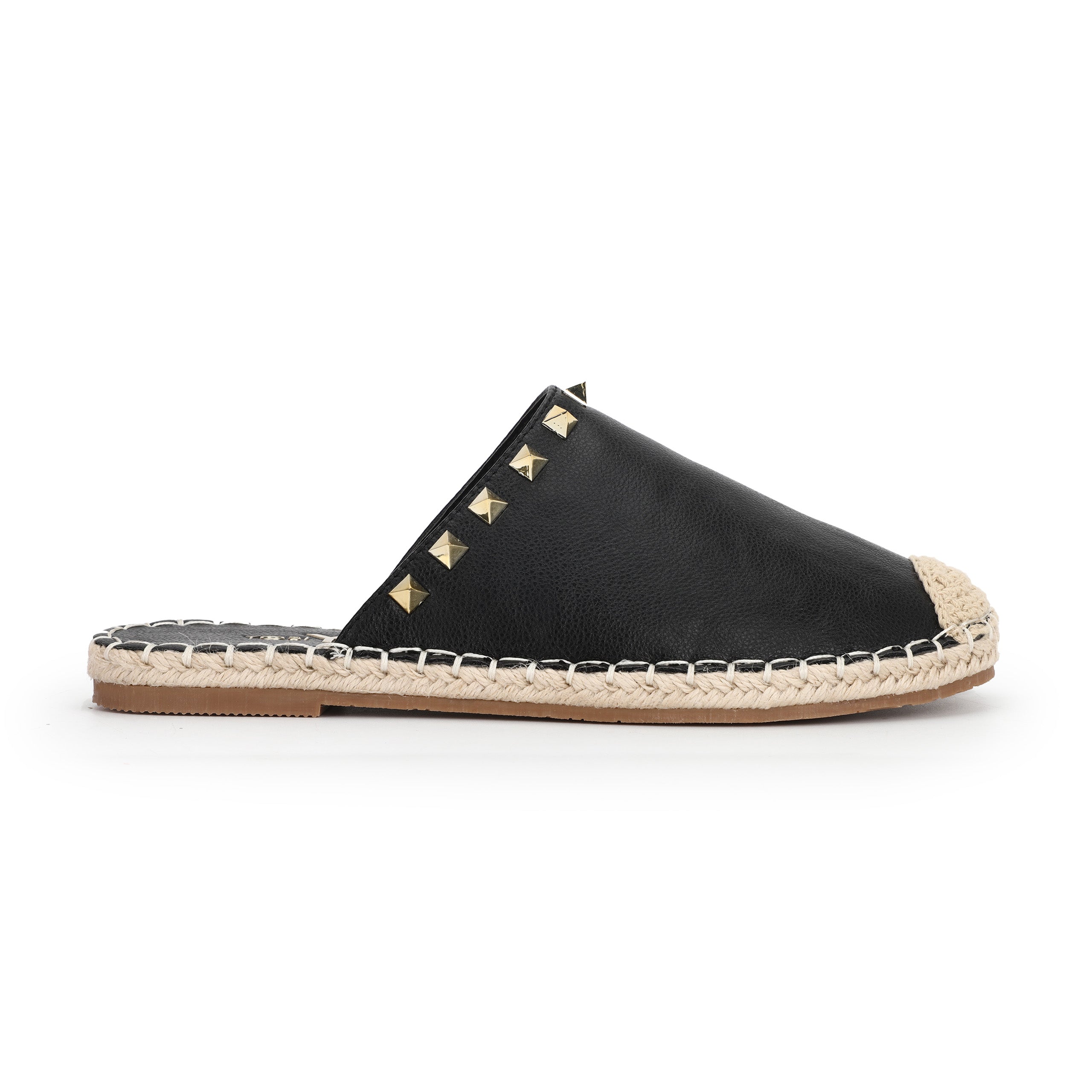 Paloma Stud Mule in Black - Yosi Samra  - Women's Flats