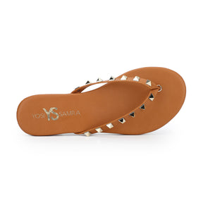 Rivington Stud Flip Flop in Cognac