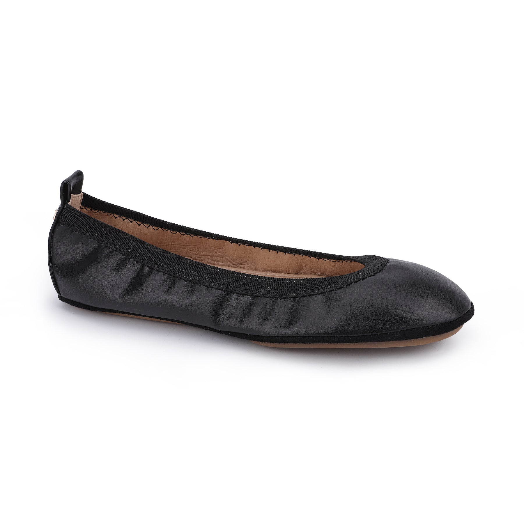 Samara Foldable Ballet Flat in Black Vegan
